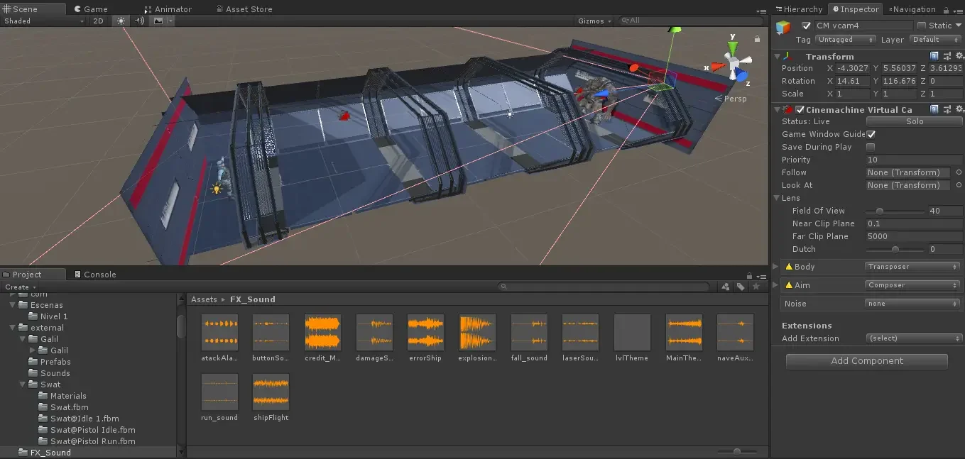 Nivel de Alan’s Moira en el editor de Unity